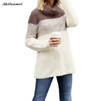 2018 Autumn Winter Sweater Female Pullover High Collar Turtleneck Sweater Women Contrast Color Lady Basic Sweater Pull Femme Xl
2018 Autumn Winter Sweater Female Pullover High Collar Turtleneck Sweater Women Contrast Color Lady Basic Sweater Pull Femme Xl