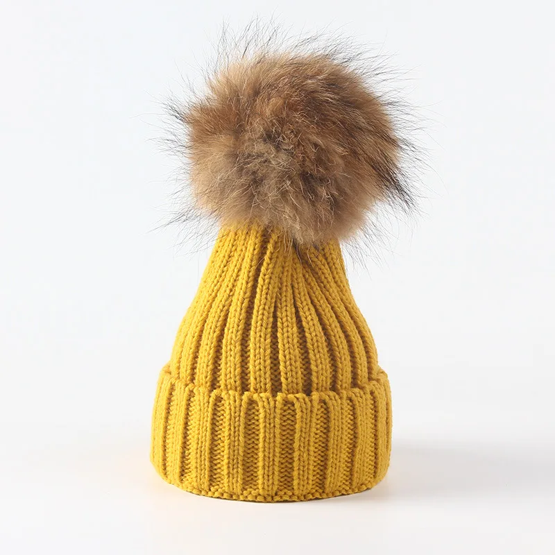 Children Autumn Winter Fur Hats Women Thick Knitted Warm Cap Raccoon Hats Real Fur Pompom Beanies Cap For Fashion Boys Girls
Children Autumn Winter Fur Hats Women Thick Knitted Warm Cap Raccoon Hats Real Fur Pompom Beanies Cap For Fashion Boys Girls