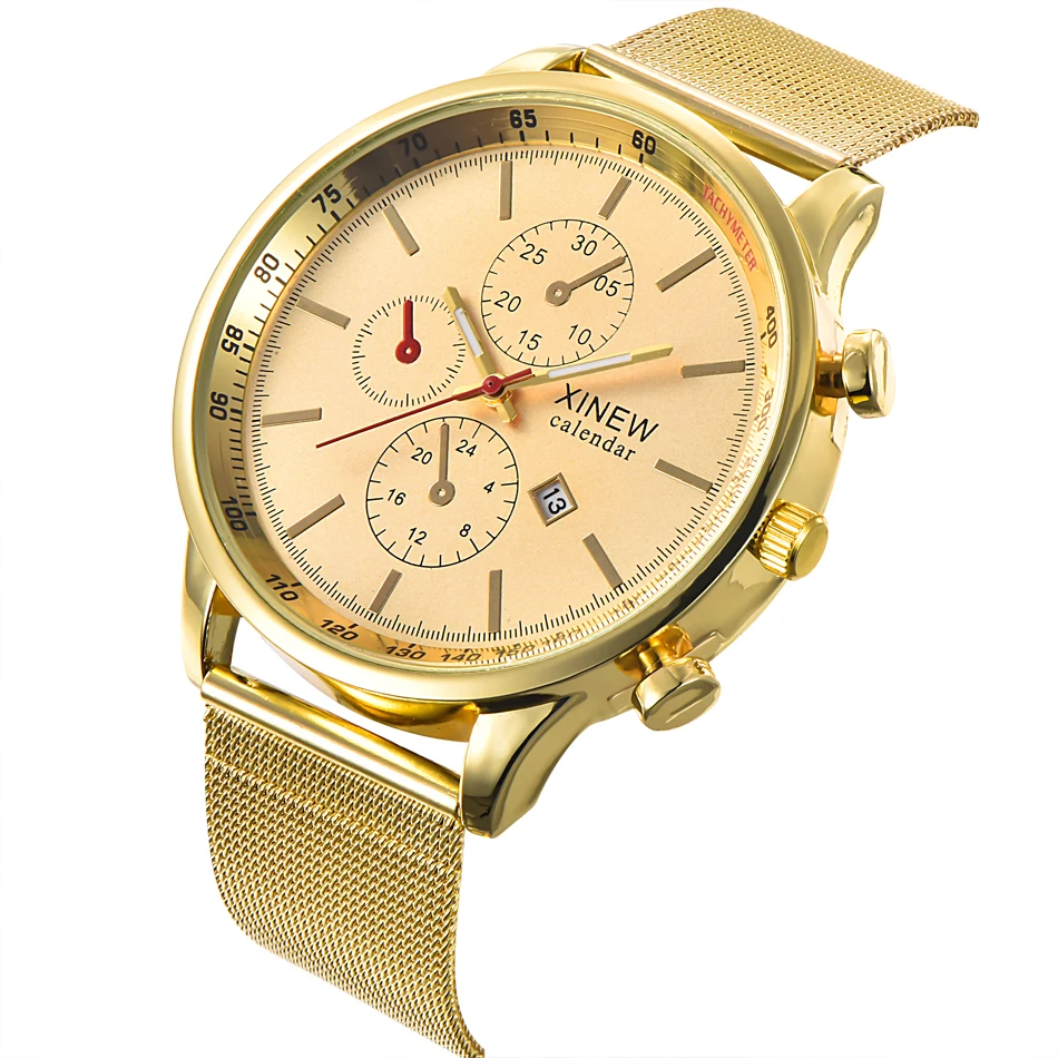 Mens Watches Top Brand Luxury XINEW 2018 Fashion Stainless Steel Date Calendar Gold Quartz Watch Relogio Masculino Marca Casual
Mens Watches Top Brand Luxury XINEW 2018 Fashion Stainless Steel Date Calendar Gold Quartz Watch Relogio Masculino Marca Casual