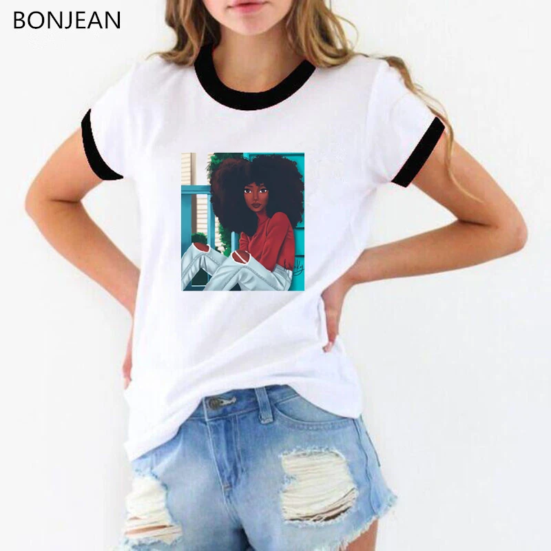 Cool Melanin girl printed tshirt femme African black girl design streetwear 90s vogue t shirt tops female hipster t-shirt tees 
Cool Melanin girl printed tshirt femme African black girl design streetwear 90s vogue t shirt tops female hipster t-shirt tees