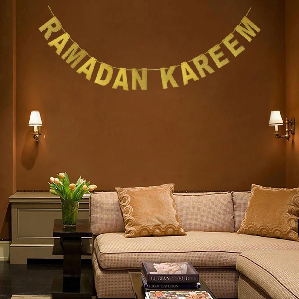 Golden Letters Ramadan Kareem Banner Bunting Paperboard Pennant Flags Banner Garland For DIY Wedding Party Decoration
Golden Letters Ramadan Kareem Banner Bunting Paperboard Pennant Flags Banner Garland For DIY Wedding Party Decoration