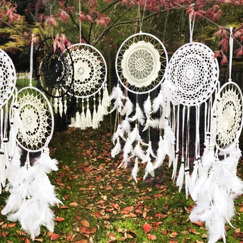 New Fashion White Feather Dream-catcher Ornaments Pendant Jewelry Indian Portal Wedding Ceremony Wind Chimes Hanging Decorations
New Fashion White Feather Dream-catcher Ornaments Pendant Jewelry Indian Portal Wedding Ceremony Wind Chimes Hanging Decorations