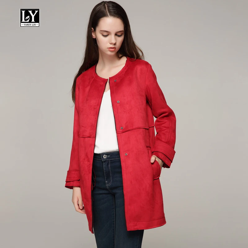 Ly Varey Lin O Neck Long Sleeve Autumn Suede Windbreaker Women Medium Long Coats Casual Female Single Breasted Suede Jacket
Ly Varey Lin O Neck Long Sleeve Autumn Suede Windbreaker Women Medium Long Coats Casual Female Single Breasted Suede Jacket
