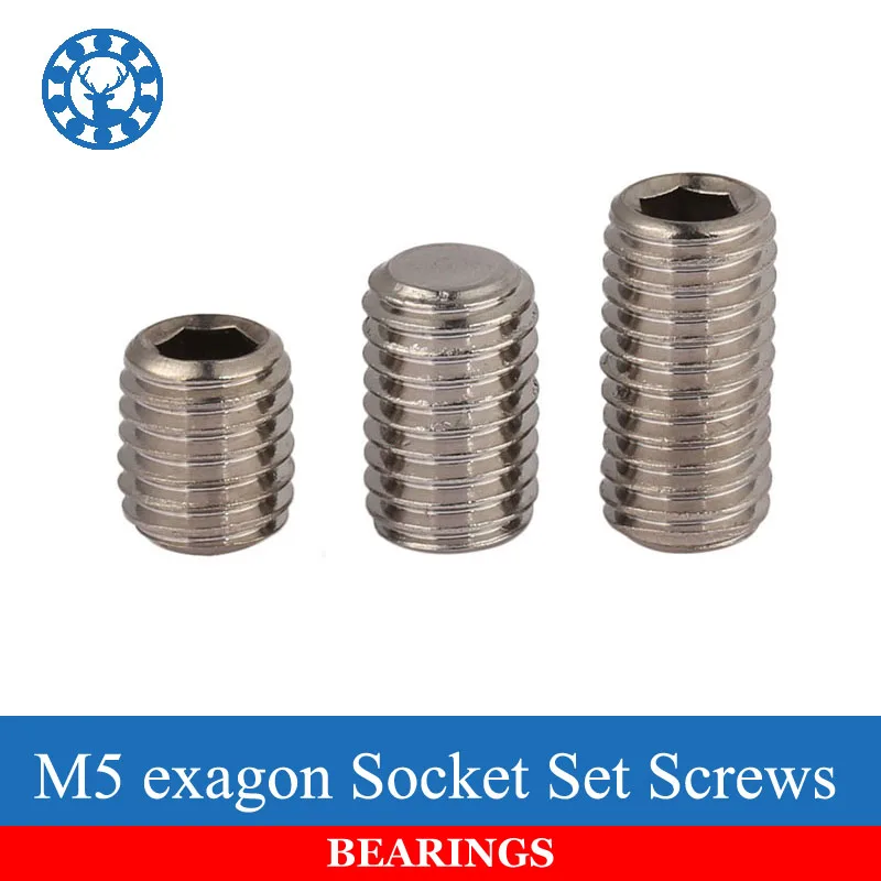 50Pcs DIN913 M5 304 Stainless Steel Metric Thread Grub Screws Flat Point Hexagon Socket Set Screws Headless
50Pcs DIN913 M5 304 Stainless Steel Metric Thread Grub Screws Flat Point Hexagon Socket Set Screws Headless