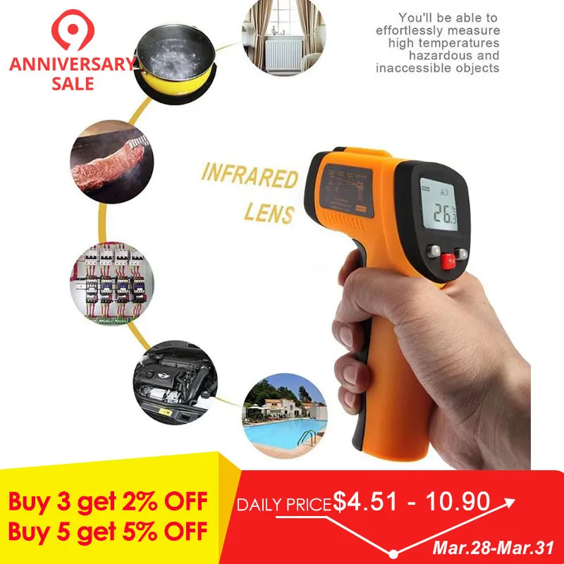 TN600 LCD Digital Thermom Gun Pyrometer IR Point Infrared Temperature Tester Handheld Non-contact Thermometer IR Temperature
TN600 LCD Digital Thermom Gun Pyrometer IR Point Infrared Temperature Tester Handheld Non-contact Thermometer IR Temperature