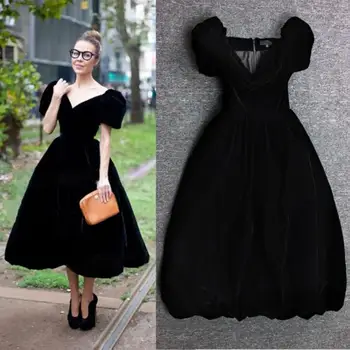 plus size 3XL!autumn winter Black Velvet ball gown Dress women vintage v-neck high waist princess party dress
plus size 3XL!autumn winter Black Velvet ball gown Dress women vintage v-neck high waist princess party dress
