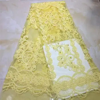 New Arrived Nigerian french tulle lace fabrics 5 yards yellow beads African French Mesh Lace Fabric For Evening dress XCD05
New Arrived Nigerian french tulle lace fabrics 5 yards yellow beads African French Mesh Lace Fabric For Evening dress XCD05