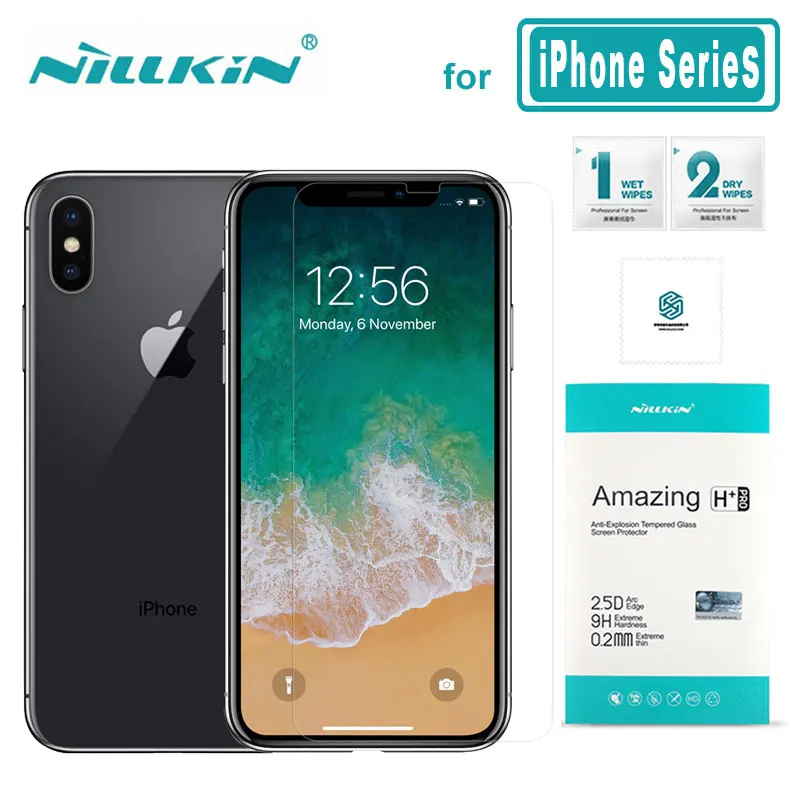 Nillkin for iPhone X XS Max XR 8 7 6s 6 Amazing 9H+ Pro Tempered Glass Screen Protector Film for Apple iPhone 8 7 6S Plus Glass
Nillkin for iPhone X XS Max XR 8 7 6s 6 Amazing 9H+ Pro Tempered Glass Screen Protector Film for Apple iPhone 8 7 6S Plus Glass