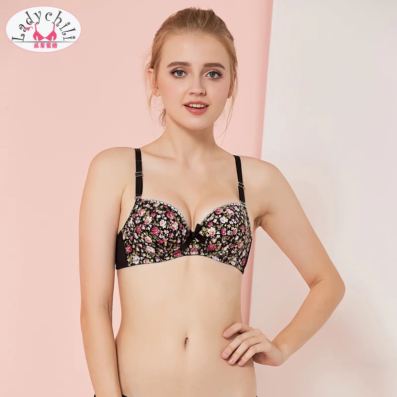 Ladychili Women Intimates Cute Young Girl Full Flora Print Cotton Bra Thick Foam Pad Push Up Gather Adjustable Bra Lingerie D118
Ladychili Women Intimates Cute Young Girl Full Flora Print Cotton Bra Thick Foam Pad Push Up Gather Adjustable Bra Lingerie D118
