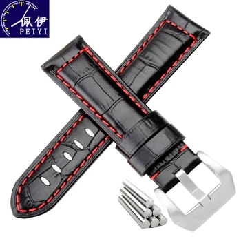 PEIYI 20mm22mm24mm26mm Genuine Leather Watchband Slub Print Strap Replacement Men's Wristband With Pin Clasp For PAM111 441
PEIYI 20mm22mm24mm26mm Genuine Leather Watchband Slub Print Strap Replacement Men's Wristband With Pin Clasp For PAM111 441