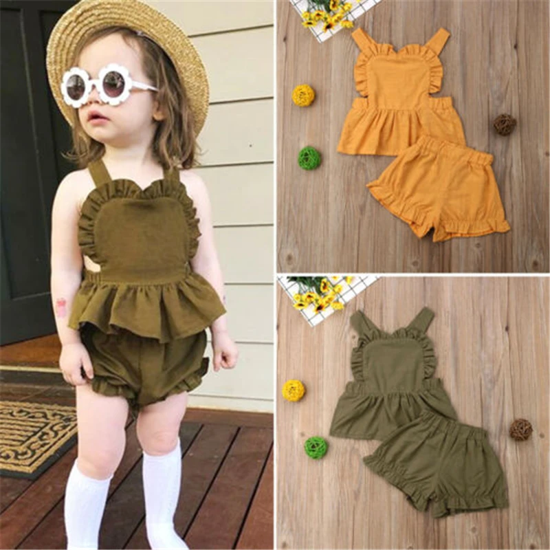 2Pcs Baby Girl Clothes Ruffle Tops+Shorts Newborn Clothes Toddler Kids Solid Summer Cotton Infant Clothing Outfit 0-3 Years
2Pcs Baby Girl Clothes Ruffle Tops+Shorts Newborn Clothes Toddler Kids Solid Summer Cotton Infant Clothing Outfit 0-3 Years