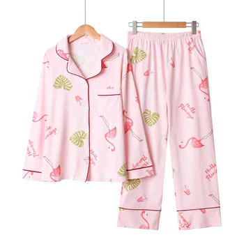 2Pcs Pajamas Sets 2019 New Ladies Sleepwear Cotton Flamingo Printed Women Sleep Lounge Female Casual Homewear Tops+Pants Pyjamas
2Pcs Pajamas Sets 2019 New Ladies Sleepwear Cotton Flamingo Printed Women Sleep Lounge Female Casual Homewear Tops+Pants Pyjamas