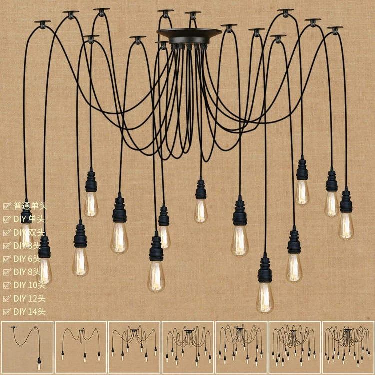 The Nordic postmodern contracted wind American country cafe clothing store hall Long and black pipe droplight
The Nordic postmodern contracted wind American country cafe clothing store hall Long and black pipe droplight