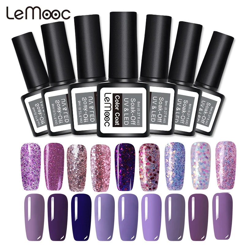 Lemooc 8ml Purple Color Series Gel Varnish Long Lasting Nail Gel Polish Cured with UV LED Lamp Nail Art Polishes Gel Lacquer
Lemooc 8ml Purple Color Series Gel Varnish Long Lasting Nail Gel Polish Cured with UV LED Lamp Nail Art Polishes Gel Lacquer