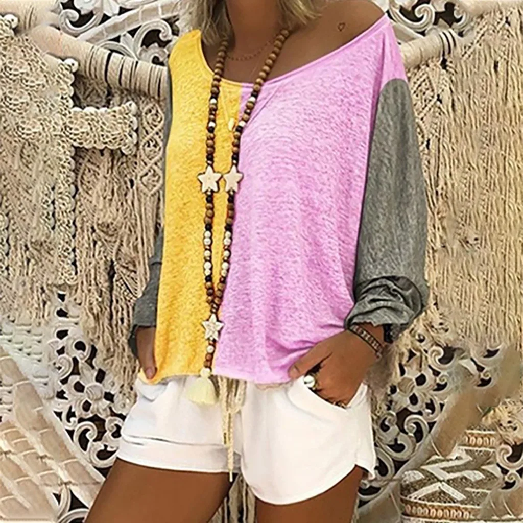 FREE OSTRICH Womens Tops And Blouses Automne Stitching Color Large Size Loose FASHION Noble Autumn Blouse Et Chemisier Femme
FREE OSTRICH Womens Tops And Blouses Automne Stitching Color Large Size Loose FASHION Noble Autumn Blouse Et Chemisier Femme