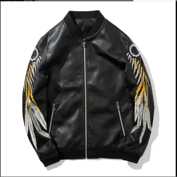 M-XXXL 2019 new spring men's motorcycle leather pu jackets Korean version of the trend of embroidered slim leather jacket
M-XXXL 2019 new spring men's motorcycle leather pu jackets Korean version of the trend of embroidered slim leather jacket