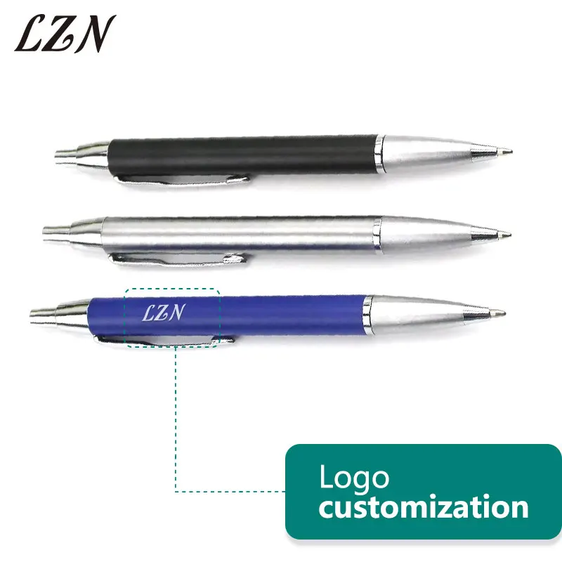 

LZN Commercial Metal Ballpoint Pen Gift Pen Press Roller Ballpoint Pen Engraved Company Details for Promotion to Customer Free