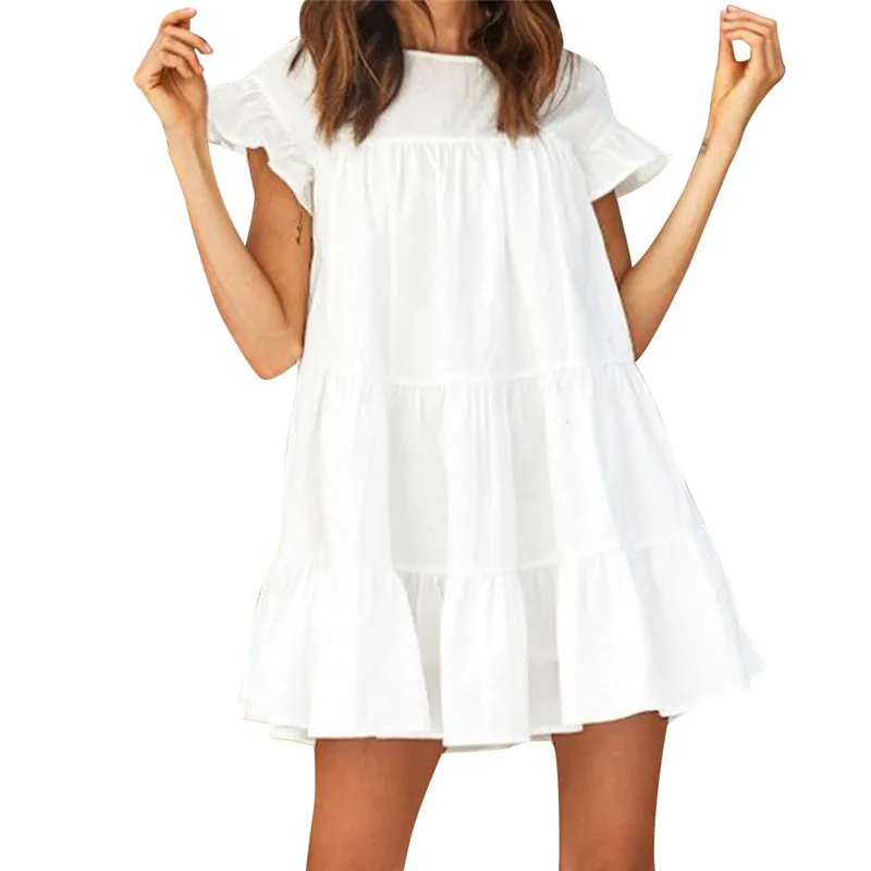 Women Summer Dress Sexy Casual Boho Ruffle Short Sleeve Mini Dress Round Neck Evening Party Dresses Vestidos De Verano #T
Women Summer Dress Sexy Casual Boho Ruffle Short Sleeve Mini Dress Round Neck Evening Party Dresses Vestidos De Verano #T
