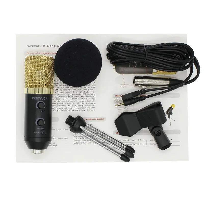 MK F100TL USB Condenser Sound Recording Audio Processing Wired Microphone with Stand for Radio Braodcasting KTV Karaoke
MK F100TL USB Condenser Sound Recording Audio Processing Wired Microphone with Stand for Radio Braodcasting KTV Karaoke