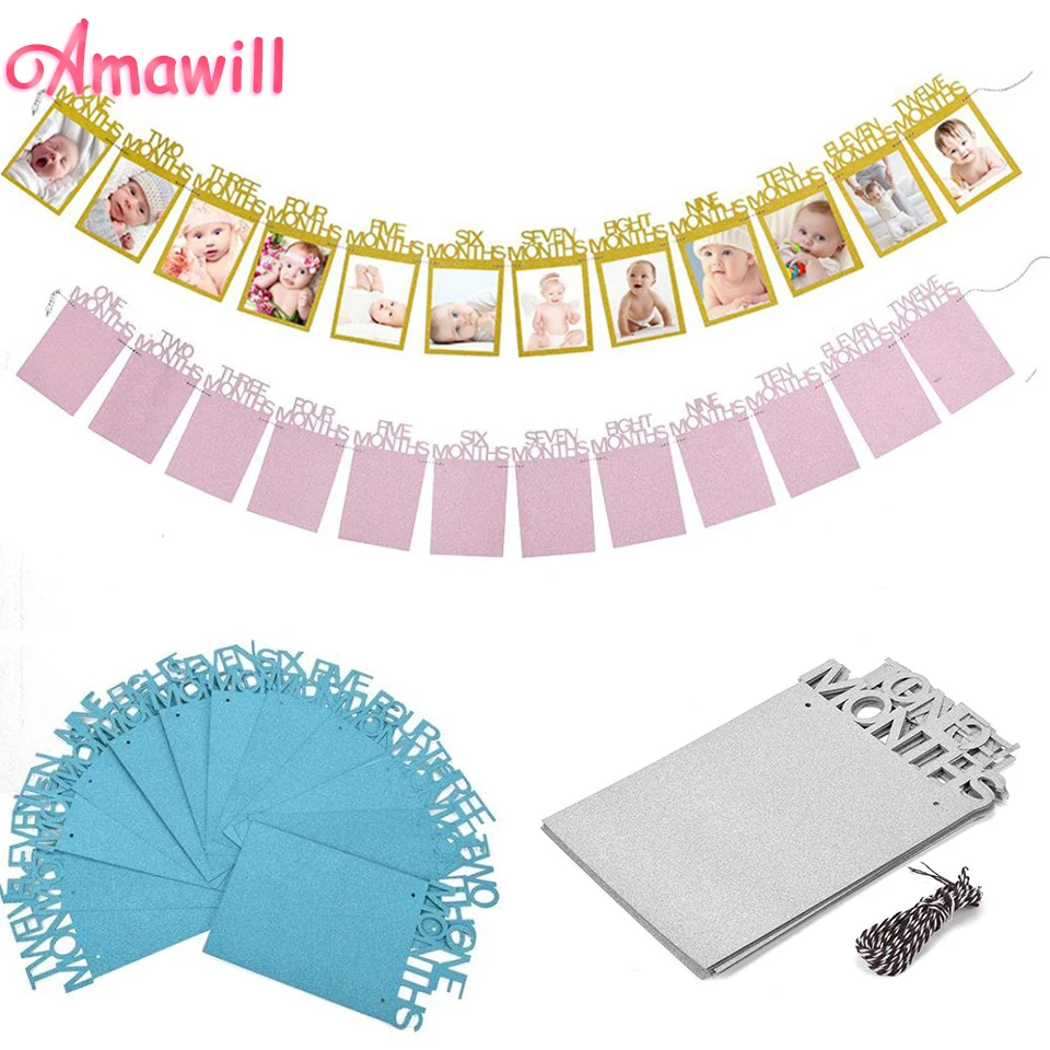 Amawill 1st Birthday Paper Banner 12 Months Photo Frame Garland First Birthday Party Bunting Baby Shower Boy Girl Decoration 65D
Amawill 1st Birthday Paper Banner 12 Months Photo Frame Garland First Birthday Party Bunting Baby Shower Boy Girl Decoration 65D