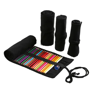 Black Color School Pencil Case Roll 12/24/36/48/72 Holes Penal Pencilcase Canvas Large Pen Bag for Girls Boys Stationery Pouch
Black Color School Pencil Case Roll 12/24/36/48/72 Holes Penal Pencilcase Canvas Large Pen Bag for Girls Boys Stationery Pouch
