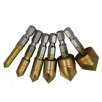 Drill Bit 6mm-19mm Countersink Tool 6PCS 5 Flute Chamfer Countersink 1/4" Hex Shank HSS 90 Degree Wood Chamfering Cutter Chamfer
Drill Bit 6mm-19mm Countersink Tool 6PCS 5 Flute Chamfer Countersink 1/4" Hex Shank HSS 90 Degree Wood Chamfering Cutter Chamfer