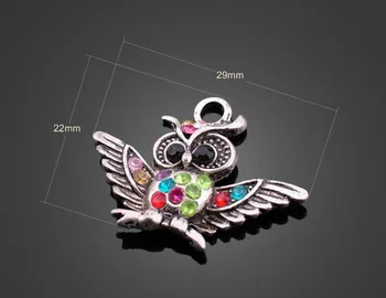 20pcs Antique Silver Rhinestone Wings Owl Jewelry Charms Pendants -DIY Necklace Bracelet Metal Fashion Accessories 29mm X 22mm
20pcs Antique Silver Rhinestone Wings Owl Jewelry Charms Pendants -DIY Necklace Bracelet Metal Fashion Accessories 29mm X 22mm