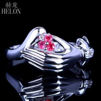 HELON Unique Art Deco Jewelry Solid 10K Solid White Gold 100% Genuine Natural Diamonds & Ruby Engagement Wedding Fine Ring Band
HELON Unique Art Deco Jewelry Solid 10K Solid White Gold 100% Genuine Natural Diamonds & Ruby Engagement Wedding Fine Ring Band