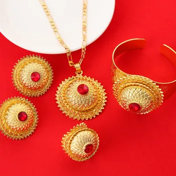 Ethiopian Jewelry Set Gold Color Pendant Necklace Earrings Ring Bangle Eritrea Africa Habesha Wedding Party Items
Ethiopian Jewelry Set Gold Color Pendant Necklace Earrings Ring Bangle Eritrea Africa Habesha Wedding Party Items