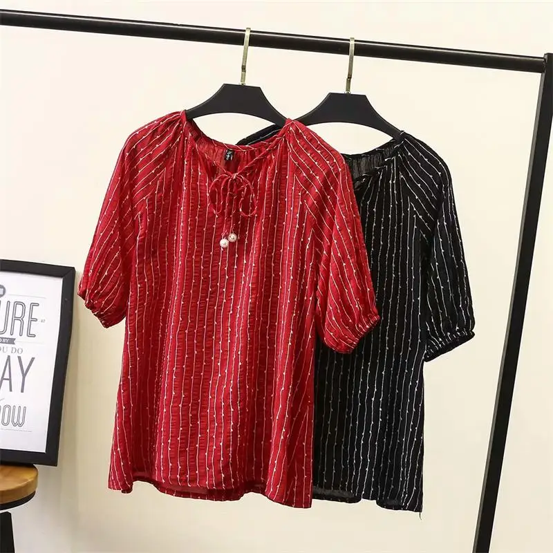 Plus size cotton striped women t shirts 2018 fashion red & black beading t-shirts women tops tshirt summer tee shirt femme 4XL
Plus size cotton striped women t shirts 2018 fashion red & black beading t-shirts women tops tshirt summer tee shirt femme 4XL