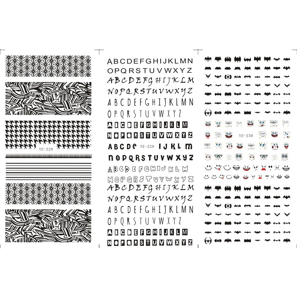 3 PACK/ LOT WATER TRANSFER DECAL NAIL ART NAIL STICKER ALPHABET BAT LACE PLOVER YE228-230
3 PACK/ LOT WATER TRANSFER DECAL NAIL ART NAIL STICKER ALPHABET BAT LACE PLOVER YE228-230