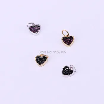 10PCS Jewelry Micro Pave Cz Small heart pendant charms fit necklace bracelet accessories
10PCS Jewelry Micro Pave Cz Small heart pendant charms fit necklace bracelet accessories