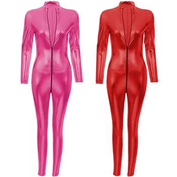 2019 New Women Sexy Wet Look Bodysuit Zipper Jumpsuit Catsuit Zipper Crotch Bodycon Playsuit Clubwear Costume Stripper Bodysuit
2019 New Women Sexy Wet Look Bodysuit Zipper Jumpsuit Catsuit Zipper Crotch Bodycon Playsuit Clubwear Costume Stripper Bodysuit