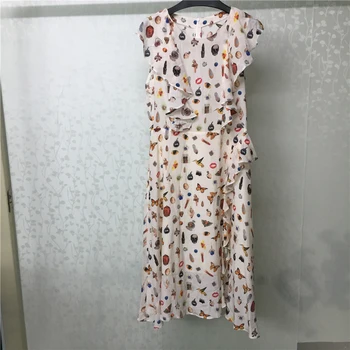 elegant women dress 2019 summer 100% silk long dresses ruffles sleeveless fashion printed dress female
elegant women dress 2019 summer 100% silk long dresses ruffles sleeveless fashion printed dress female