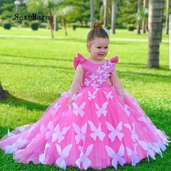 2020 New Fabulous Flower Girl Dress with 3D Butterflies Beading Custom Made Girls Birthday Gowns Backless Kids Foraml Wears
2020 New Fabulous Flower Girl Dress with 3D Butterflies Beading Custom Made Girls Birthday Gowns Backless Kids Foraml Wears