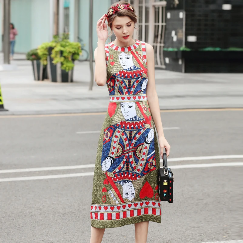 High quality print Slim fashion dress 2019 new designer women's sleeveless Playing CARDS Bodycon dress
High quality print Slim fashion dress 2019 new designer women's sleeveless Playing CARDS Bodycon dress
