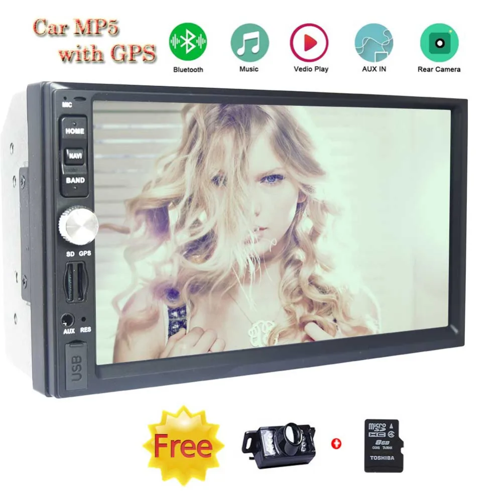 EinCar 7'' Double Din Car Stereo MP5 Radio 1080P Video Player GPS Navigation Automotive Head Unit USB/TF/AUX in 8GB Map Card
EinCar 7'' Double Din Car Stereo MP5 Radio 1080P Video Player GPS Navigation Automotive Head Unit USB/TF/AUX in 8GB Map Card
