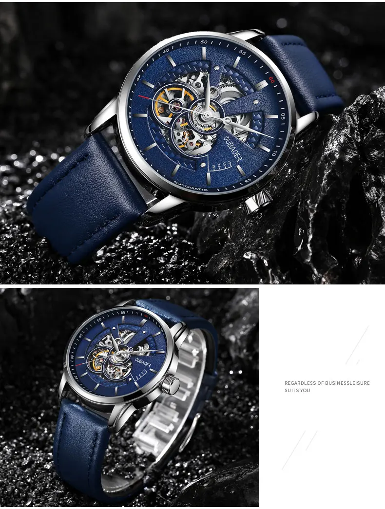 Luxury Tourbillon Mechanical Leather Watch