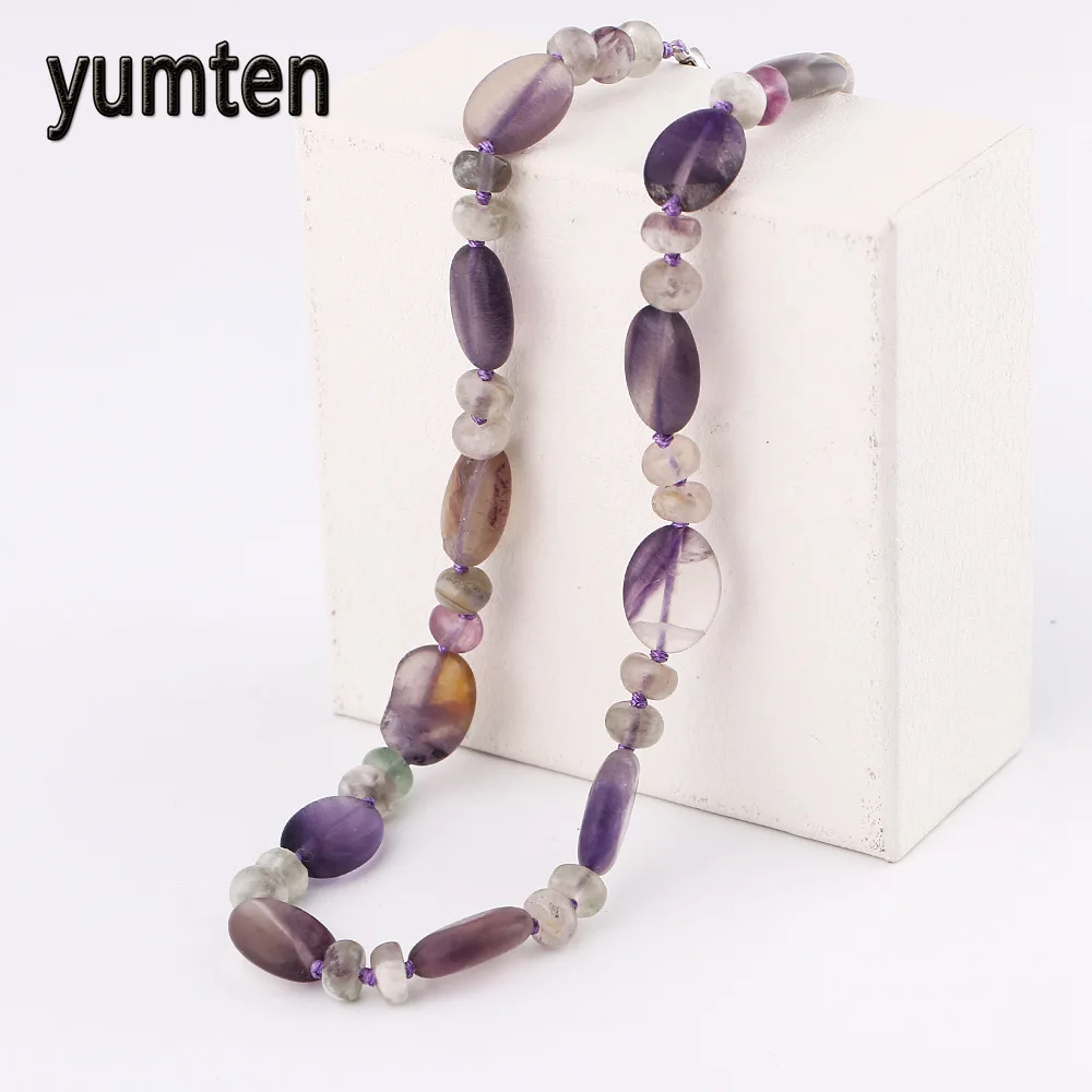 Yumten Аметист Ожерелье мощность натуральный кристалл для мужчин ювелирные изделия