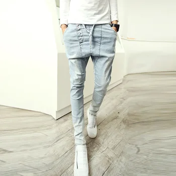 Fashion Men's Harem Pants Hip Hop Baggy Loose Fit Denim Pants Drop Crotch Vintage Washed Retro Trousers For Hipster
Fashion Men's Harem Pants Hip Hop Baggy Loose Fit Denim Pants Drop Crotch Vintage Washed Retro Trousers For Hipster