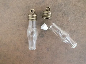 Free ship!! 33x8mm Vase shape Antique cap hollow glass pendant ,Small glass bottle pendant
Free ship!! 33x8mm Vase shape Antique cap hollow glass pendant ,Small glass bottle pendant