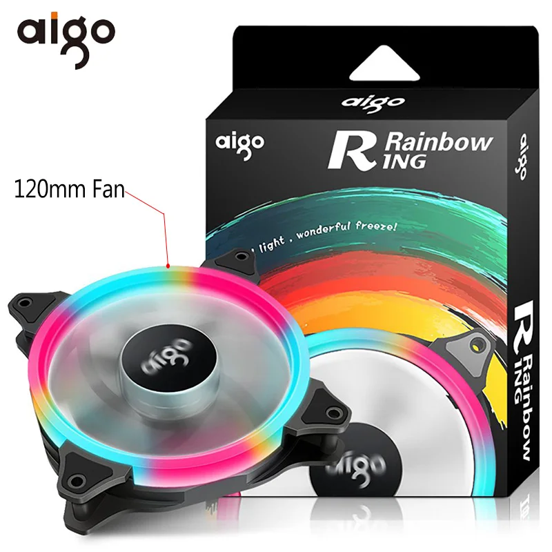 Aigo Halo LED Ring Fan 120mm Silent PC CPU Cooling Quite Case Rainbow Fan 4pin+3pin for Computer Case Fans CPU Cooler Radiator
Aigo Halo LED Ring Fan 120mm Silent PC CPU Cooling Quite Case Rainbow Fan 4pin+3pin for Computer Case Fans CPU Cooler Radiator