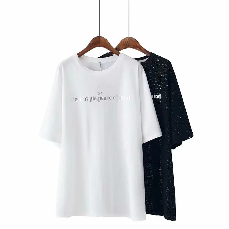 Oversize Plus Size Cotton O-Neck letter T Shirt Women Short Sleeve Tshirt 2019 t-shirt Summer Top
Oversize Plus Size Cotton O-Neck letter T Shirt Women Short Sleeve Tshirt 2019 t-shirt Summer Top