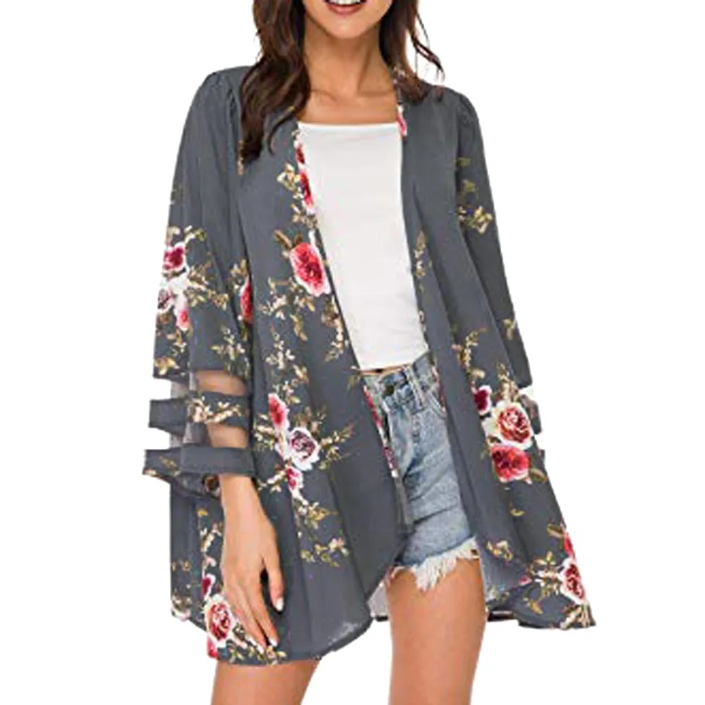 Kimono Cardigan Long Women Vintage Floral Print Blouse Shirt Summer Elegant Office Lady Blouses Beach Loose Tops Blusa Mujer
Kimono Cardigan Long Women Vintage Floral Print Blouse Shirt Summer Elegant Office Lady Blouses Beach Loose Tops Blusa Mujer