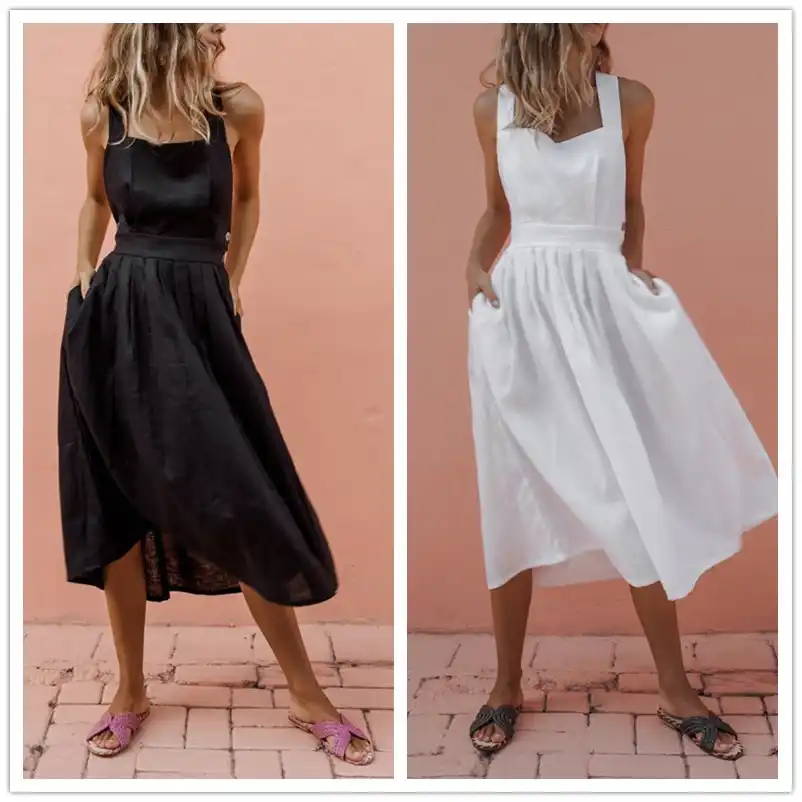 black midi beach dress