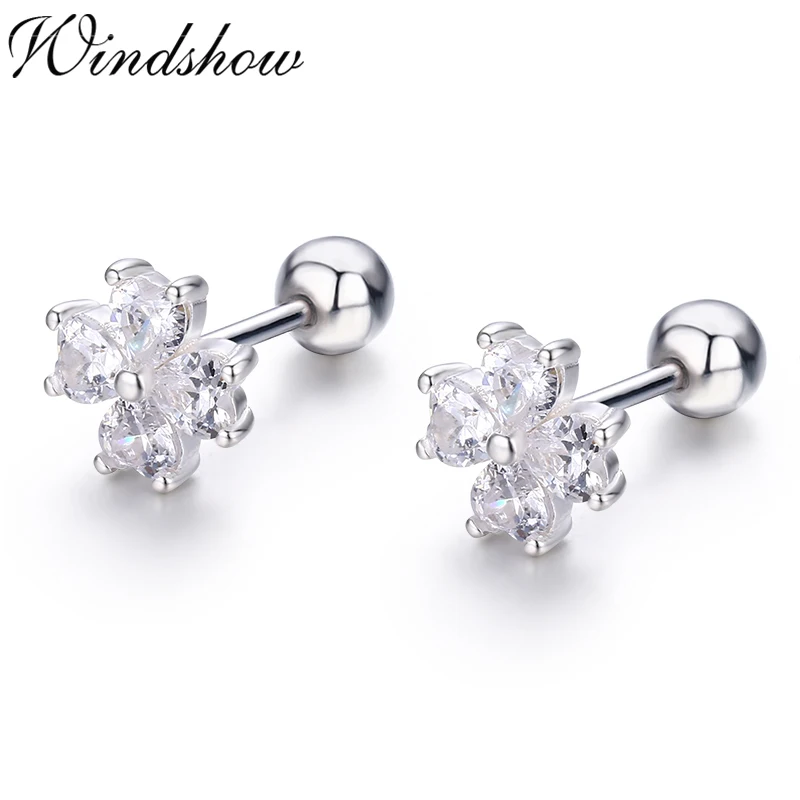 Cute 925 Sterling Silver Clover Four Petals Heart CZ Screw Back Stud Earrings For Women Girls Children Kids Jewelry Aros Aretes
Cute 925 Sterling Silver Clover Four Petals Heart CZ Screw Back Stud Earrings For Women Girls Children Kids Jewelry Aros Aretes