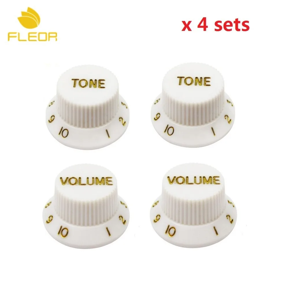 FLEOR 4 Sets 2T2V Electric Guitar Knobs Speed Control Tone Volume Buttons White for ST Style Guitar Parts Replacement
FLEOR 4 Sets 2T2V Electric Guitar Knobs Speed Control Tone Volume Buttons White for ST Style Guitar Parts Replacement