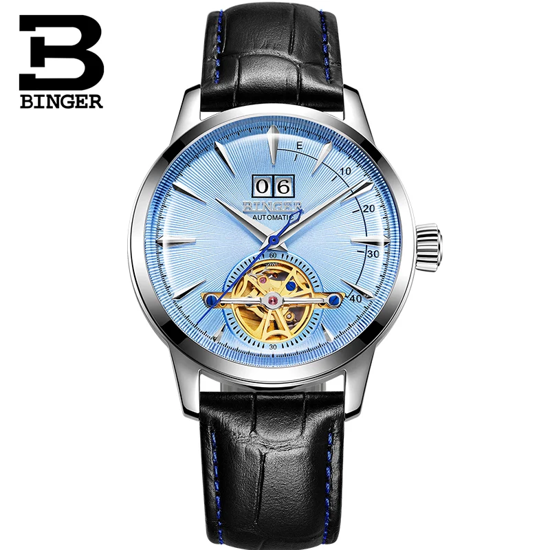 Switzerland BINGER мужские часы люксовый бренд автоматические механические сапфировые