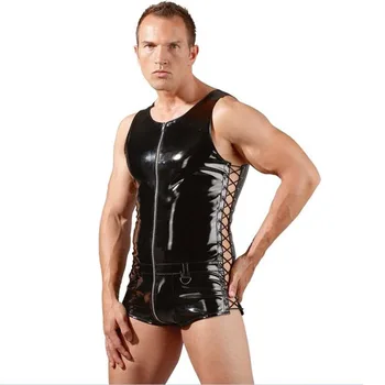 Sexy Men Shiny PU Faux Leather Bodysuit High Elasticity Sexy Vest Zipper Open Black Bodywear Top Club Punk Dance Gay Wea
Sexy Men Shiny PU Faux Leather Bodysuit High Elasticity Sexy Vest Zipper Open Black Bodywear Top Club Punk Dance Gay Wea