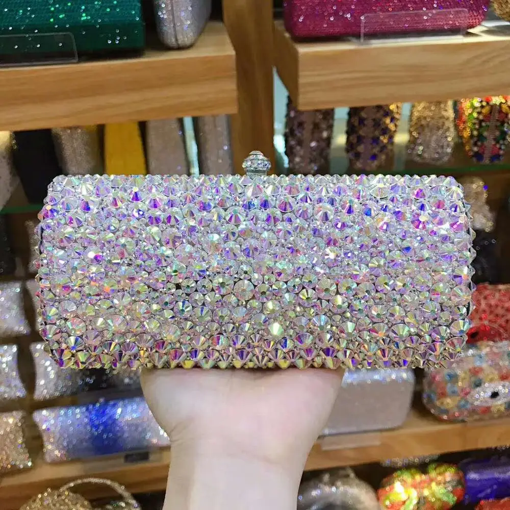 XIYUAN women AB color Dazzling Fully Crystal Diamond Evening Minaudiere Clutch Bag Wedding Party handbag purse wallet silver
XIYUAN women AB color Dazzling Fully Crystal Diamond Evening Minaudiere Clutch Bag Wedding Party handbag purse wallet silver